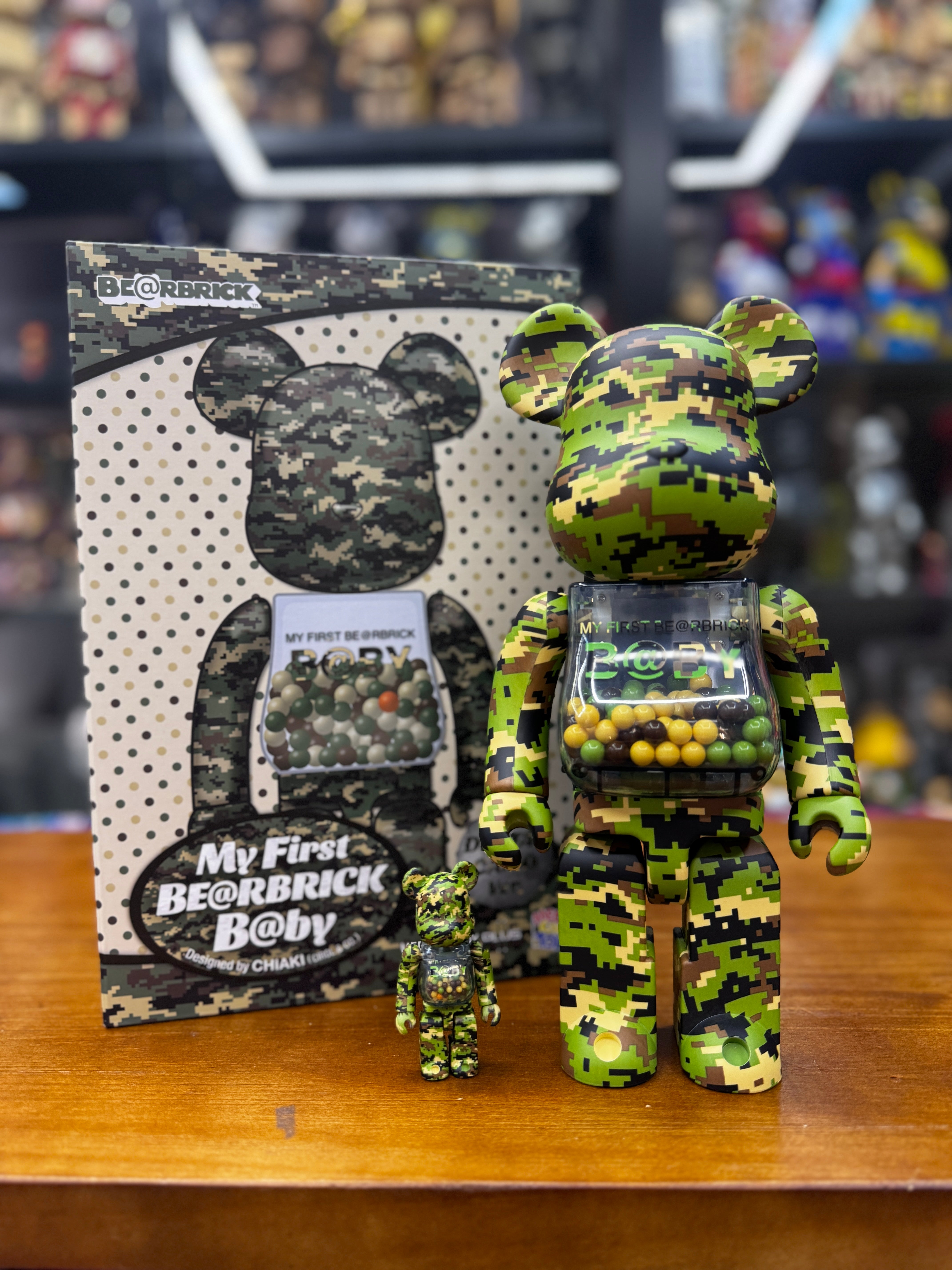 100％ & 400％ MY FIRST BE@RBRICK B@BY DIGITAL CAMO Ver. – Madmaxtoys