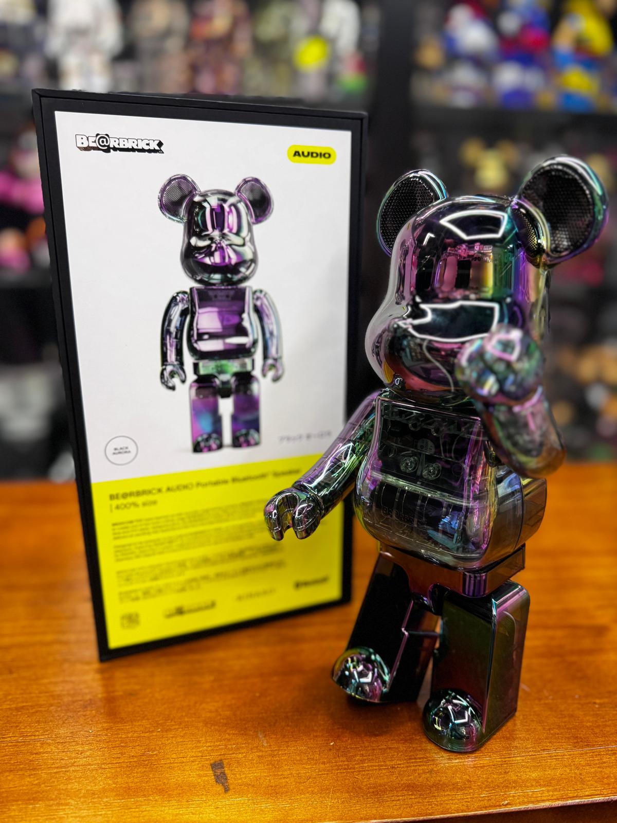 400％ BE@RBRICK AUDIO IRIDESCENT Portable Bluetooth(R) Speaker (BLACK AURORAK)