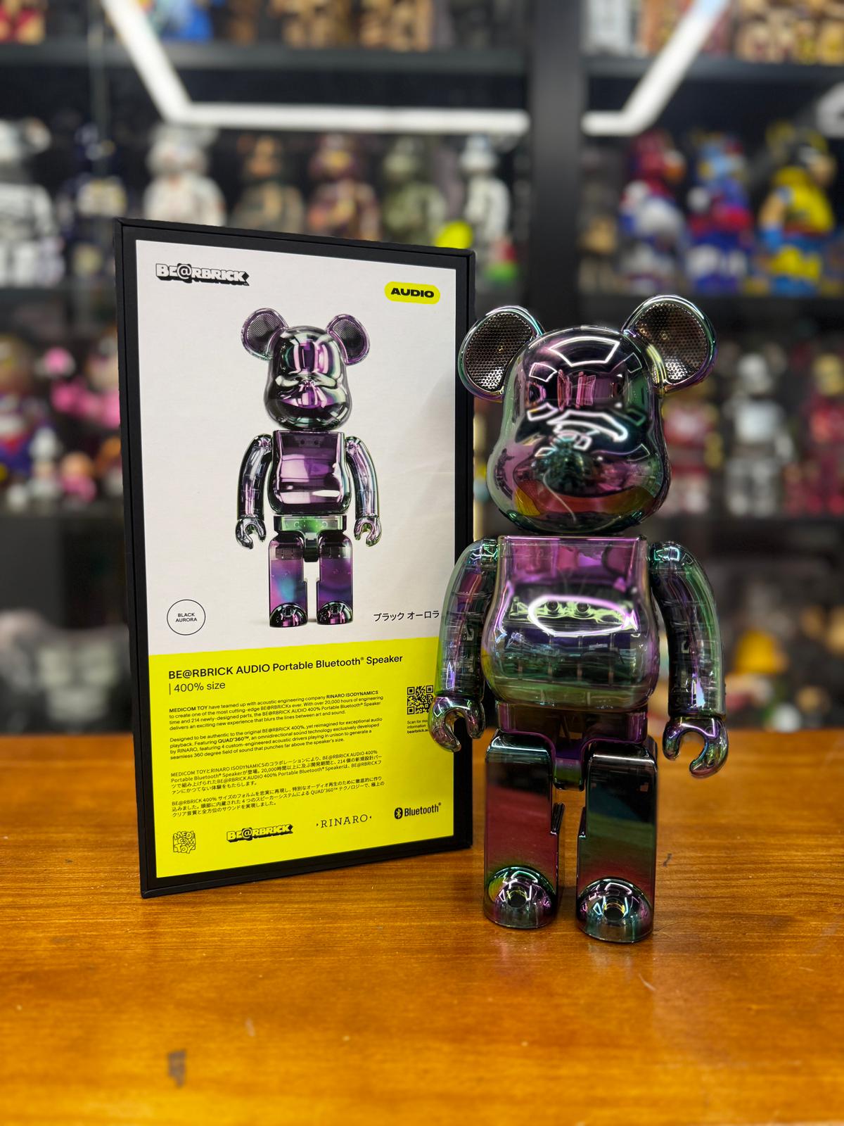 400％ BE@RBRICK AUDIO IRIDESCENT Portable Bluetooth(R) Speaker (BLACK AURORAK)