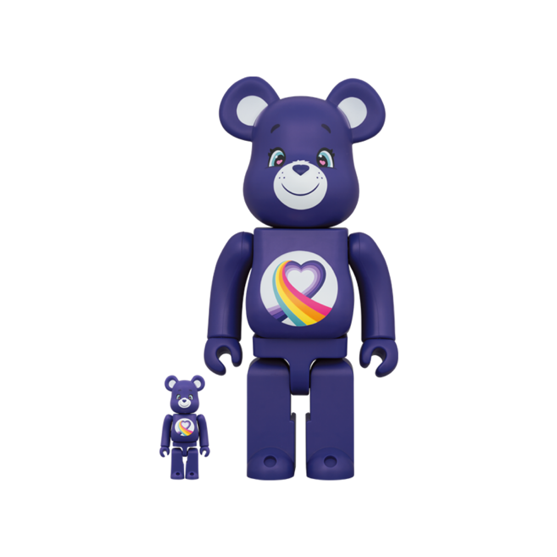 100％ & 400％ BE@RBRICK Care Bears(TM) Rainbow Heart Bear(TM)