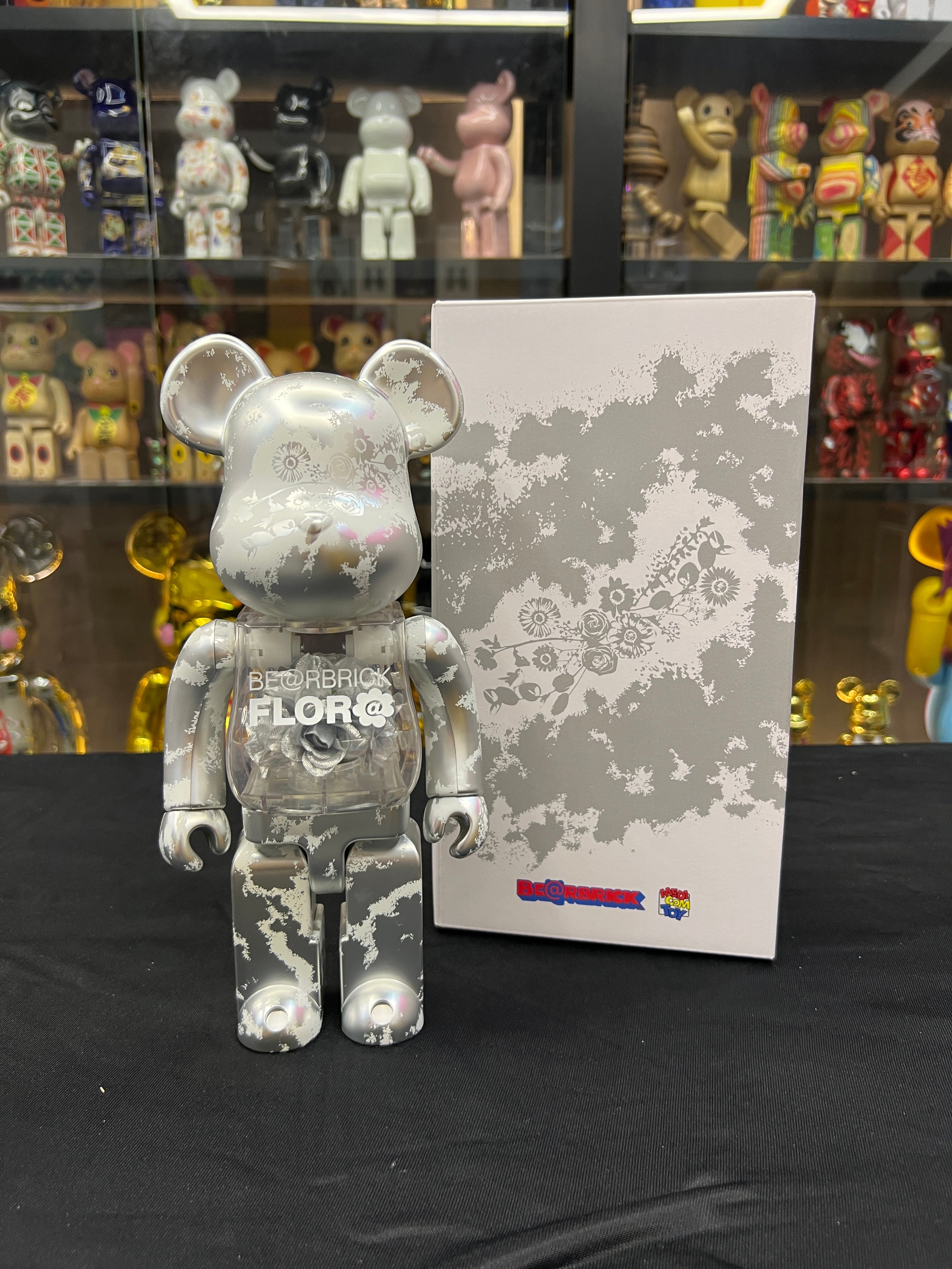 400% Be@rbrick Flor@ Silver