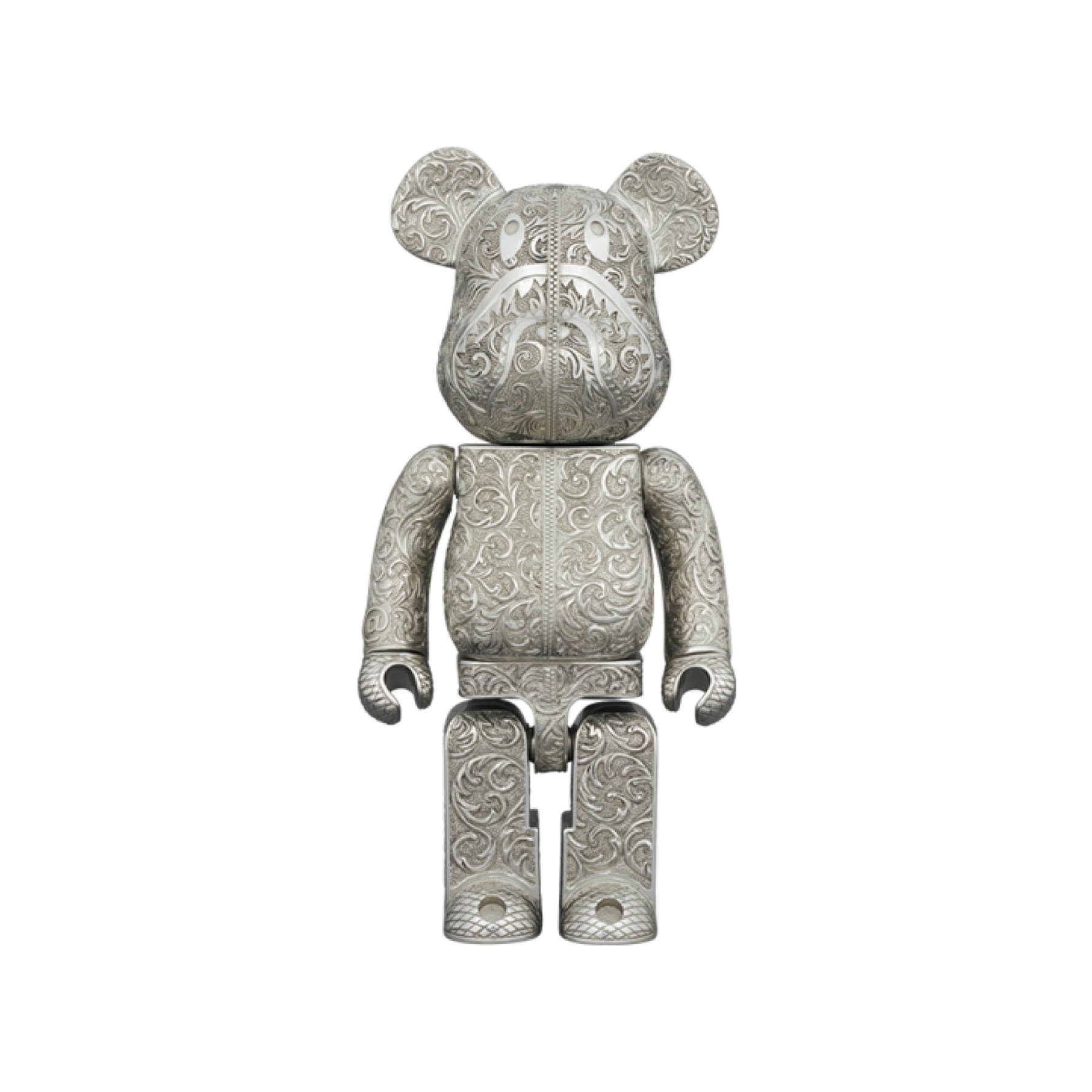 400％ Be@rbrick BAPE(R) Shark Royal Selangor Silver