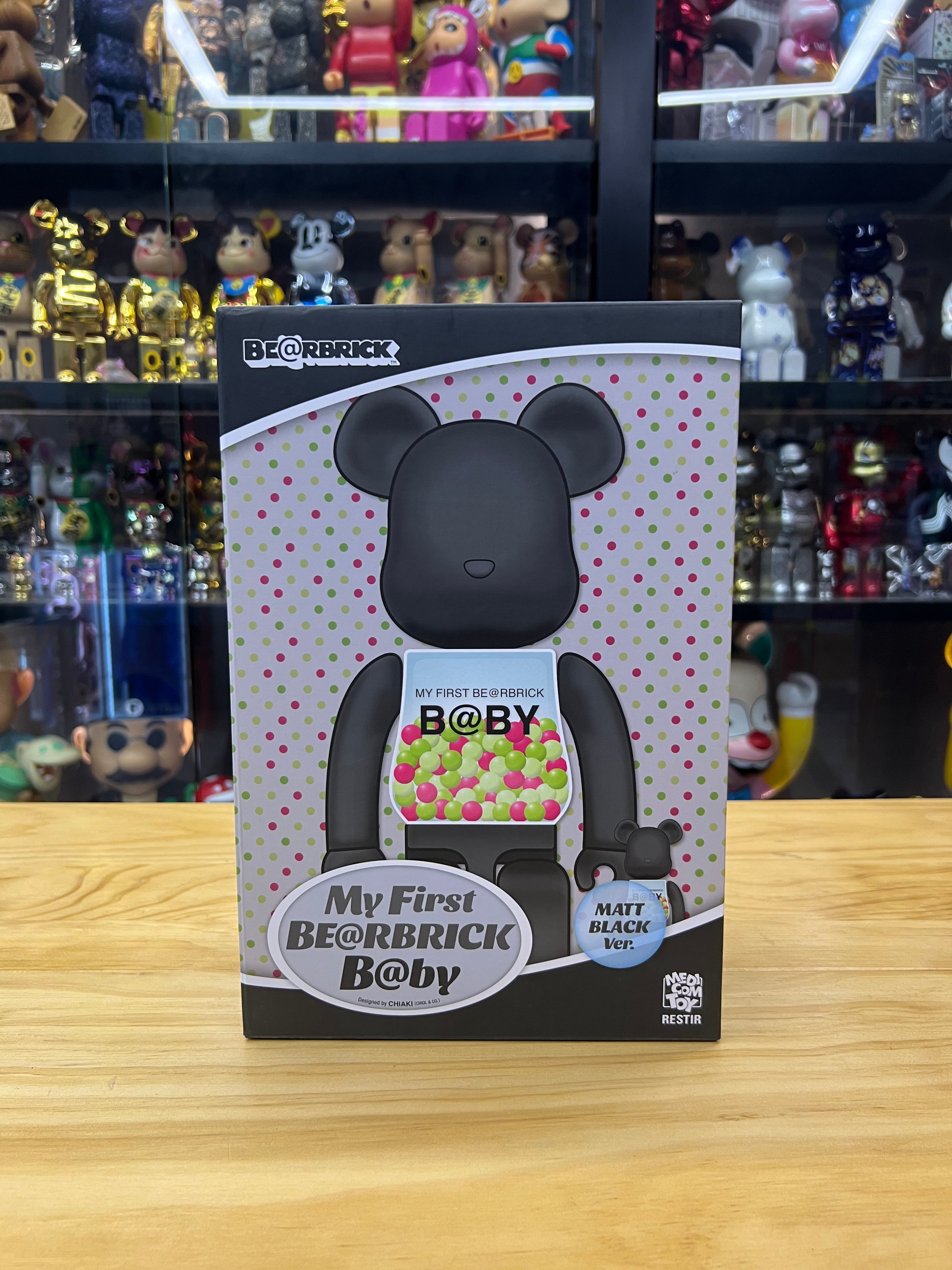 100% & 400%  Bearbrick My First Baby Matt Black Ver