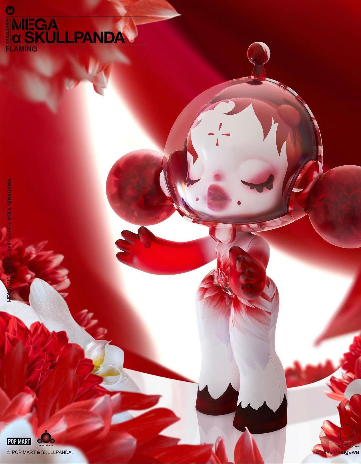 400% Mega a Skullpanda Mika Ninagawa โดย Popmart