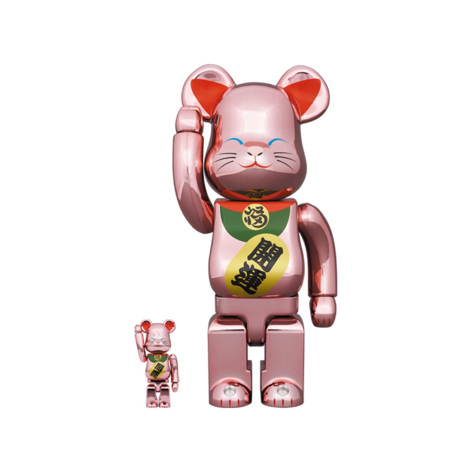 訳あり商品 招き猫 【新品未開封】BE@RBRICK 開運 100％&400％ 桃 ...