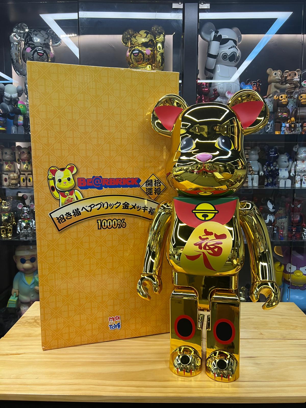 1000% Maneki Neko Gold 招き猫 福入 金メッキ