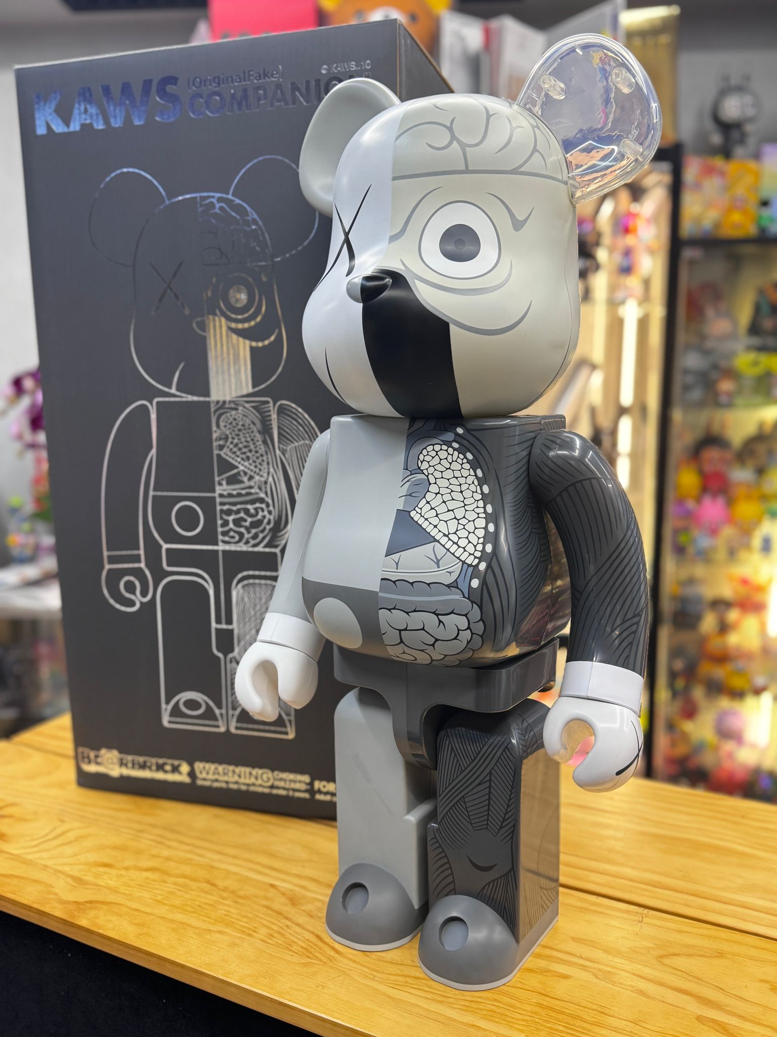 1000% Be@rbrick x Kaws Original Fake Dissected（Grey ）