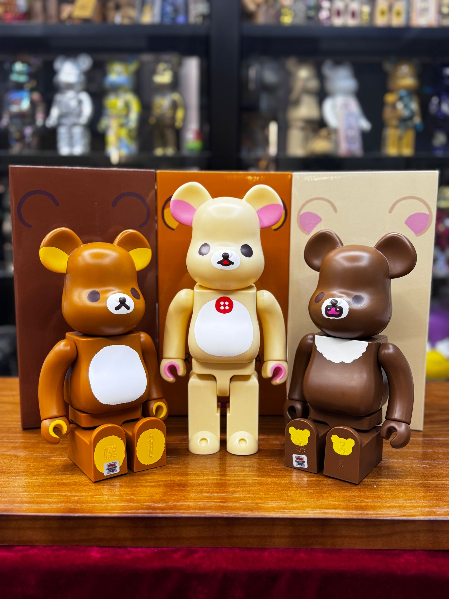 Set of 3 pcs 400% BE@RBRICK リラックマ,コリラックマ,チャイロイコグマ（輕鬆小熊）Rilakkuma 鬆弛熊