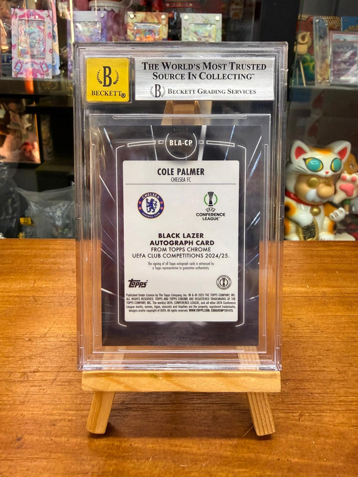 BGS 8.5 2024-25 TOPPS CHROME UCC BLACK LAZER AUTOGRAPHS GOLD LAZER #BLACP COLE PALMER