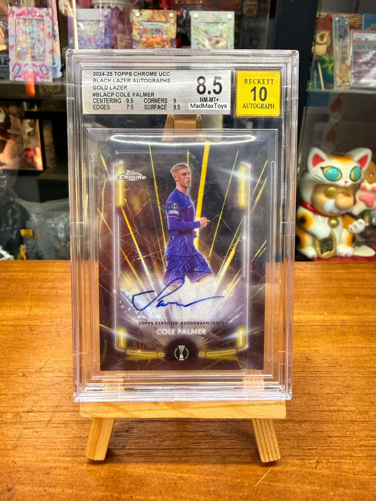 BGS 8.5 2024-25 TOPPS CHROME UCC BLACK LAZER AUTOGRAPHS GOLD LAZER #BLACP COLE PALMER