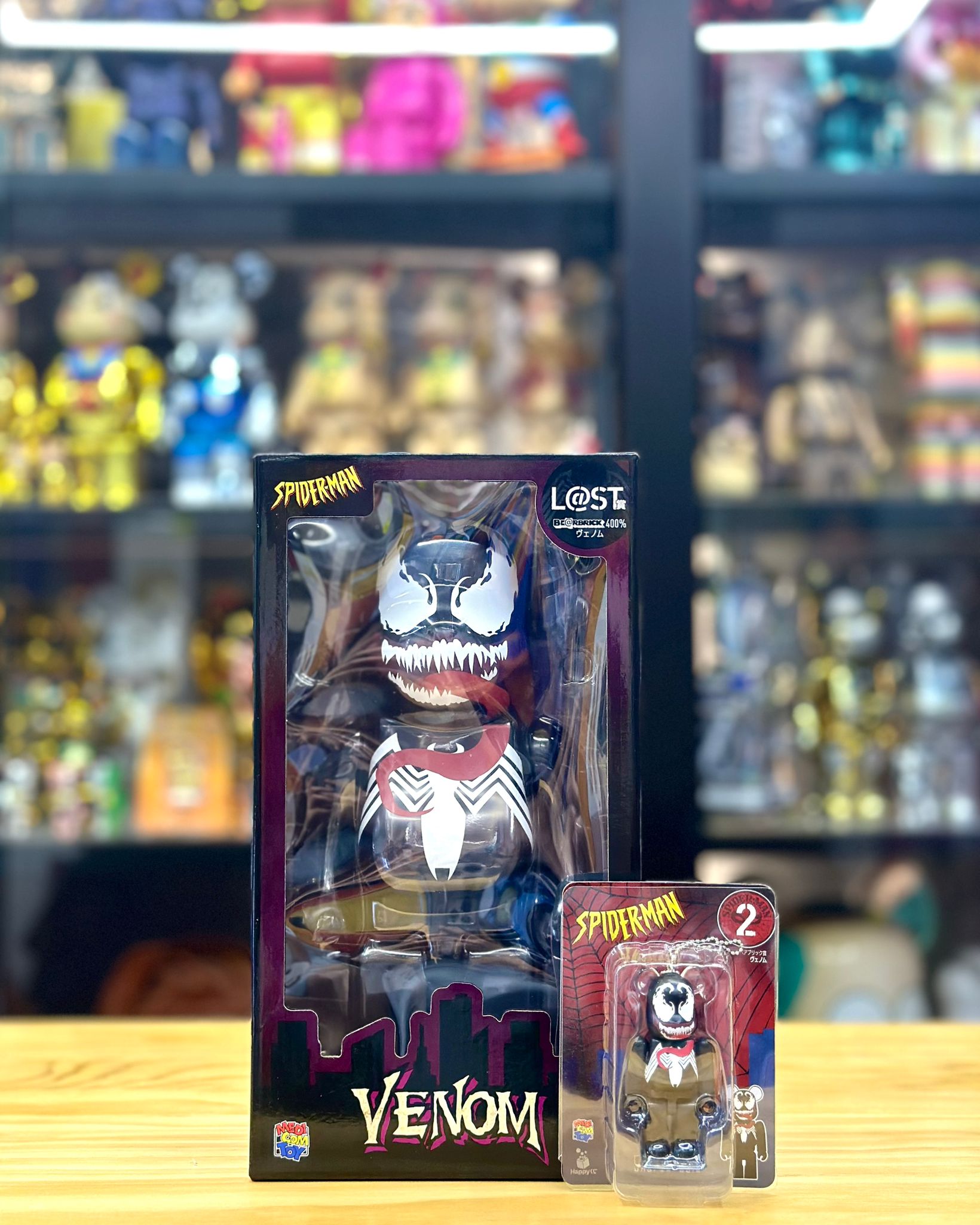 100% & 400% bearbrick Happy 一番賞 Venom last 賞 /Happyくじ「Be@rbrick」Venom (一番賞)