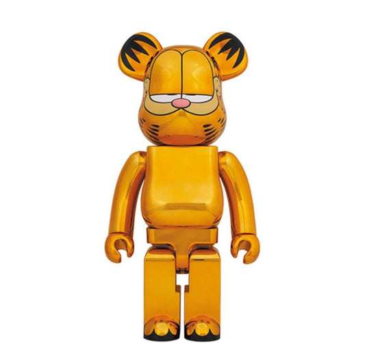 1000%. Bearbrick Garfield gold Chrome 電鍍加菲貓