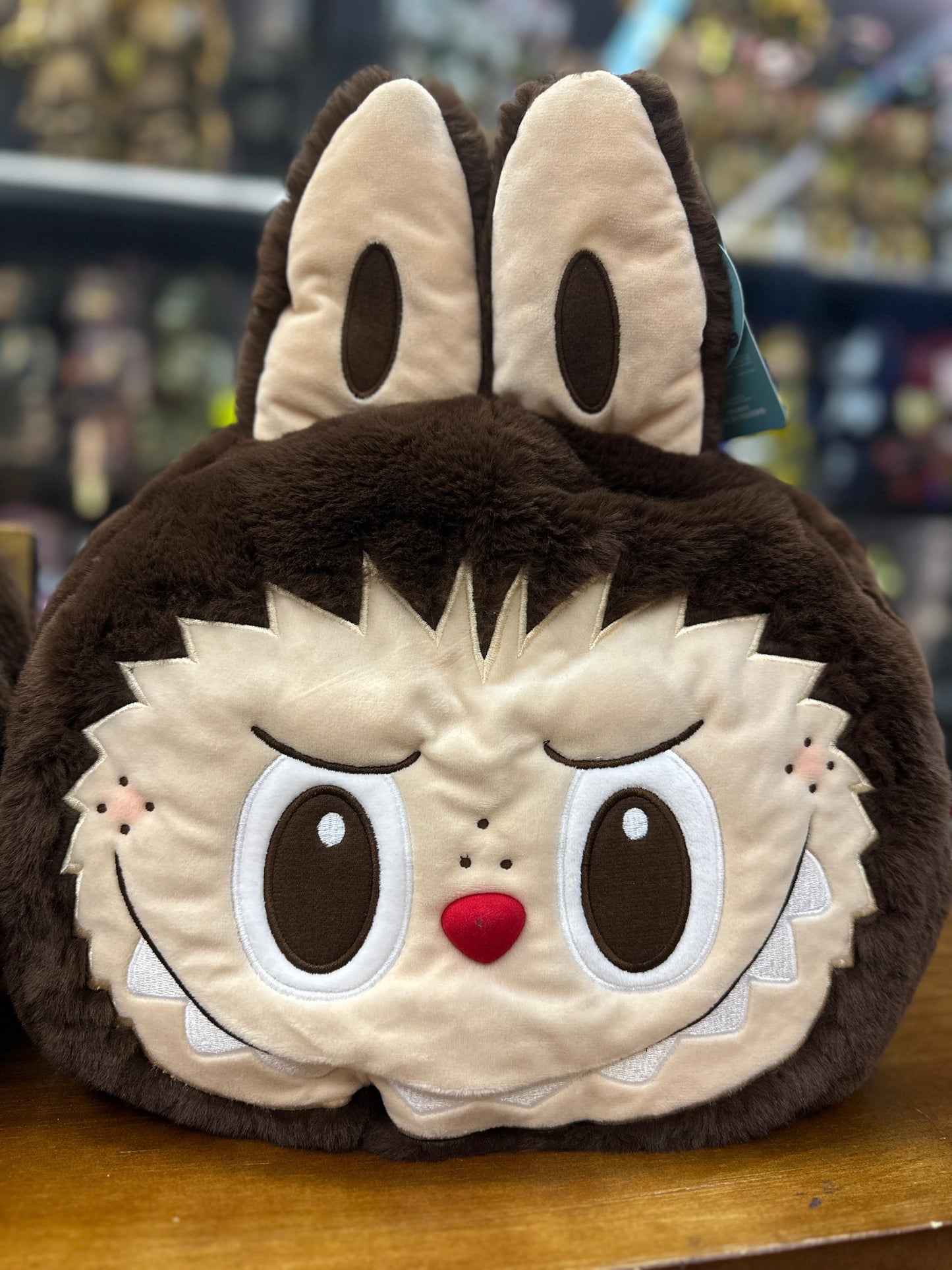 POP MART Classic Bag Series- LABUBU Big Head Backpack 大頭雙肩包毛絨包棕色