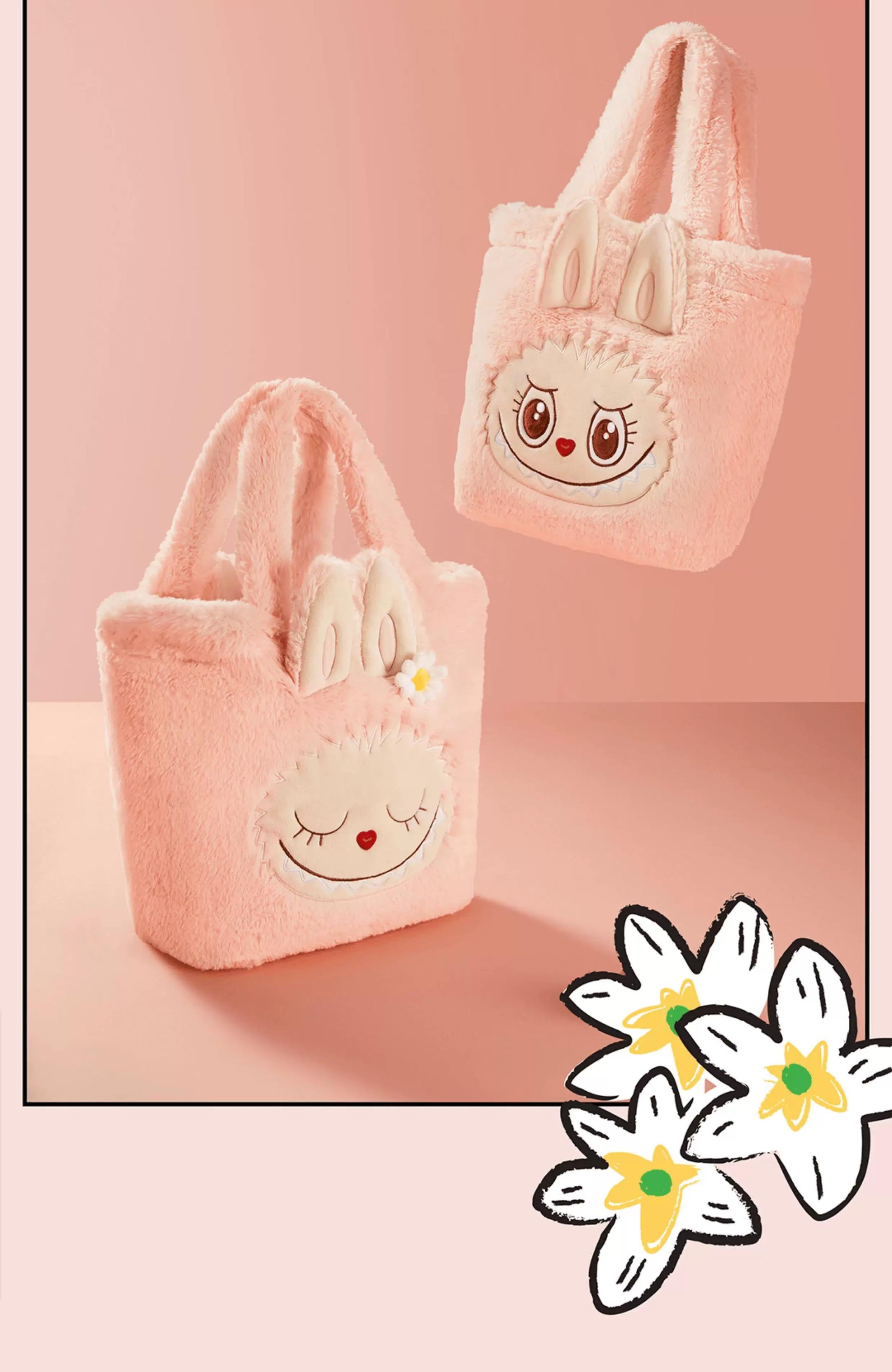 Popland 樂園限定 mokoko 甜心系列-毛絨翻翻包 mokoko Sweetheart Series Plush Handbag（Reversible）