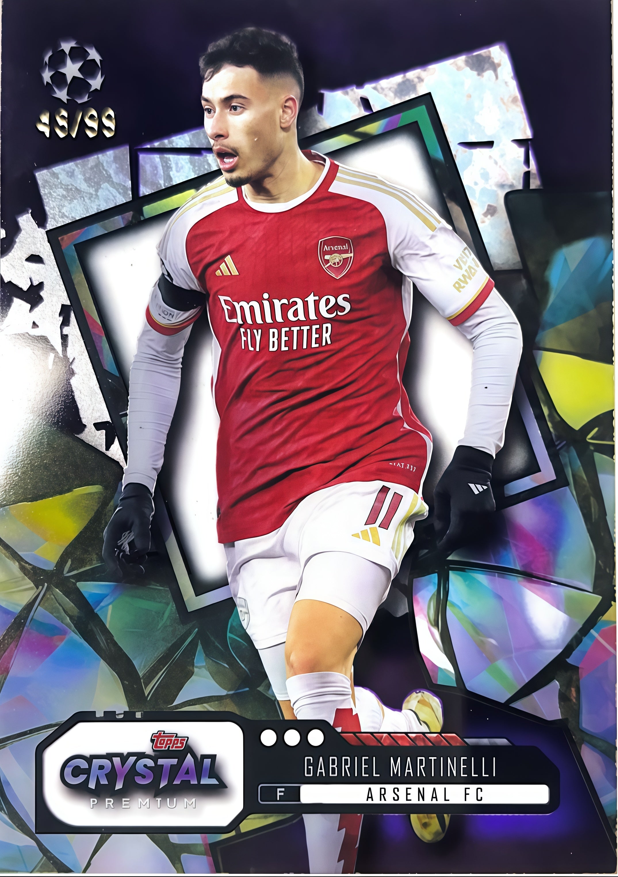 2024 Topps Crystal UEFA Arsenal Gabriel Martinelli 58 限號 48/99