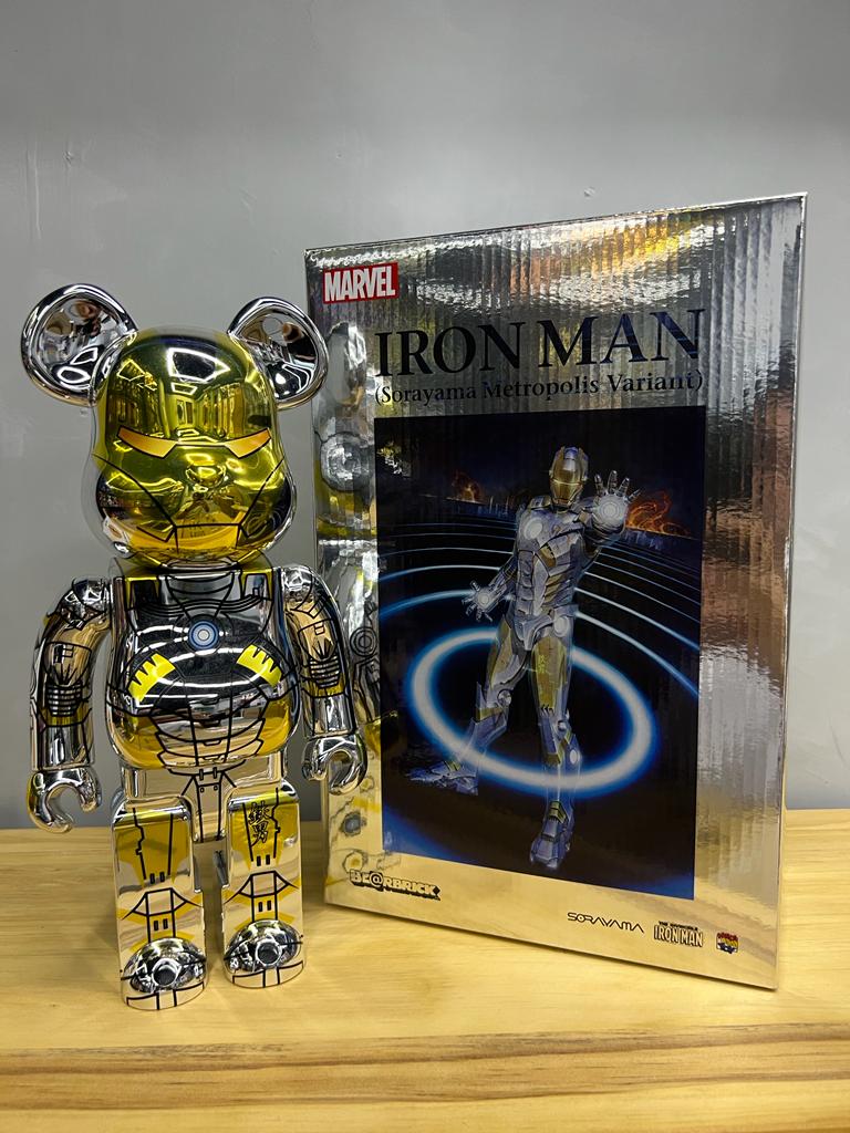 100% & 400% Be@rbrick Sorayama Ironman (Silver)