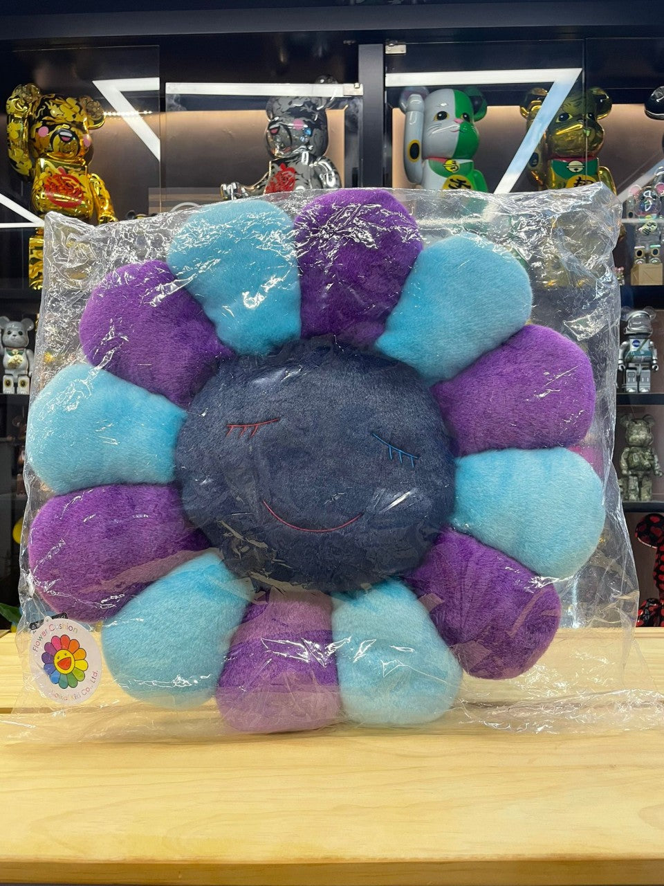 60cm Flower Cushion (Blue Purple & Navy)