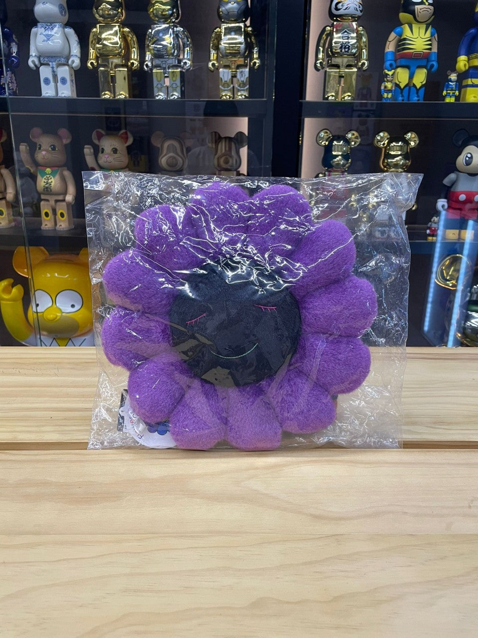 30cm Flower Cushion (Purple & Black)