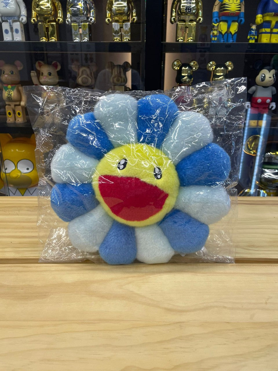 Coussin fleuri 30 cm (bleu)