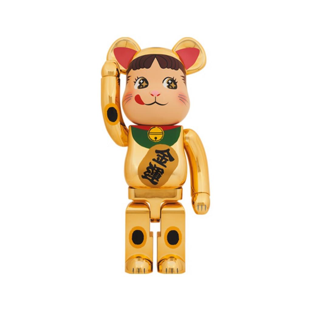 1000% Be@rbrick 招き猫 ペコちゃん 金運 金メッキ 不二家 牛奶妹 Peko Chan