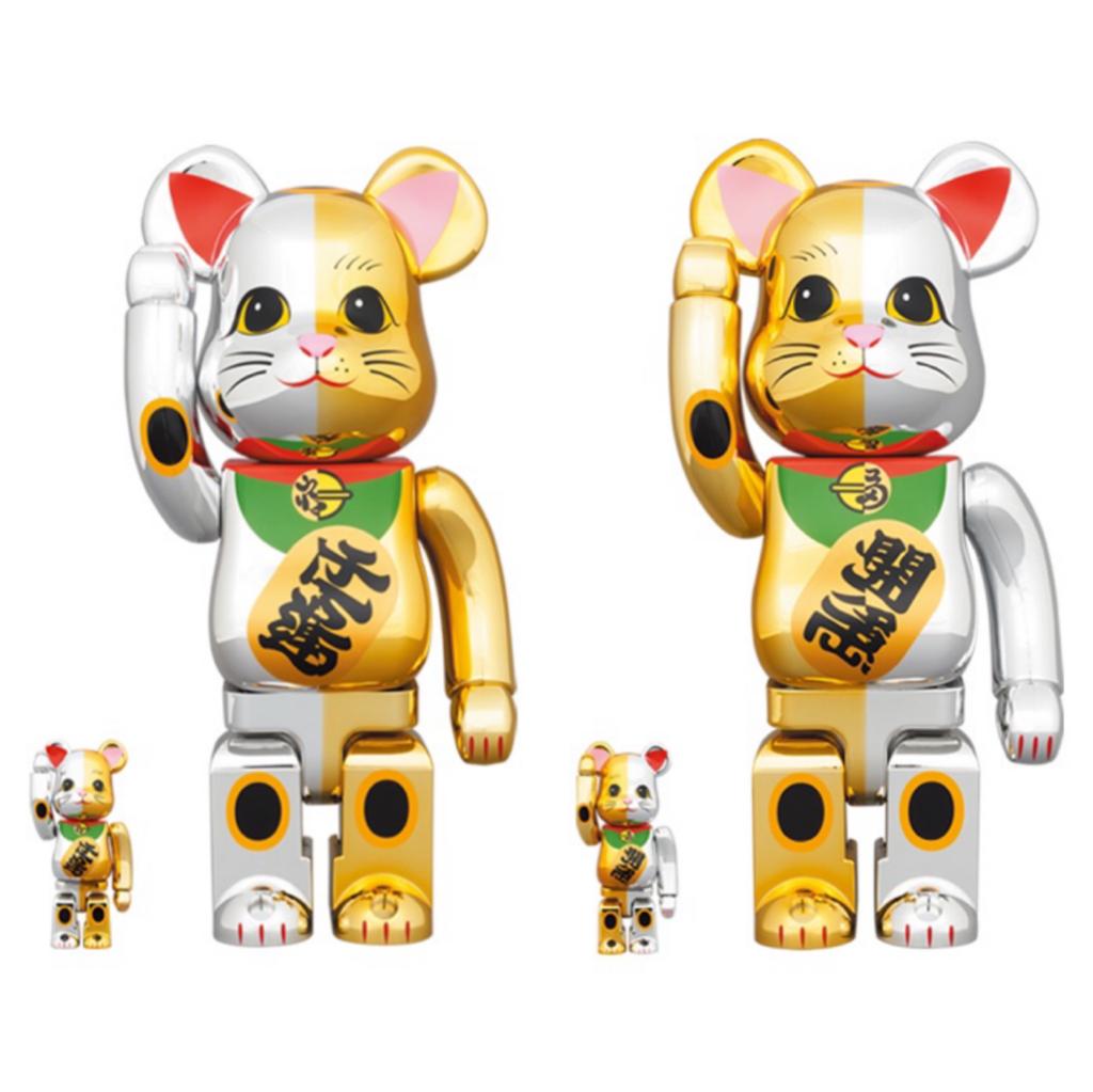 100% & 400% Be@rbrick 招き猫千万両金×開運銀– Madmaxtoys