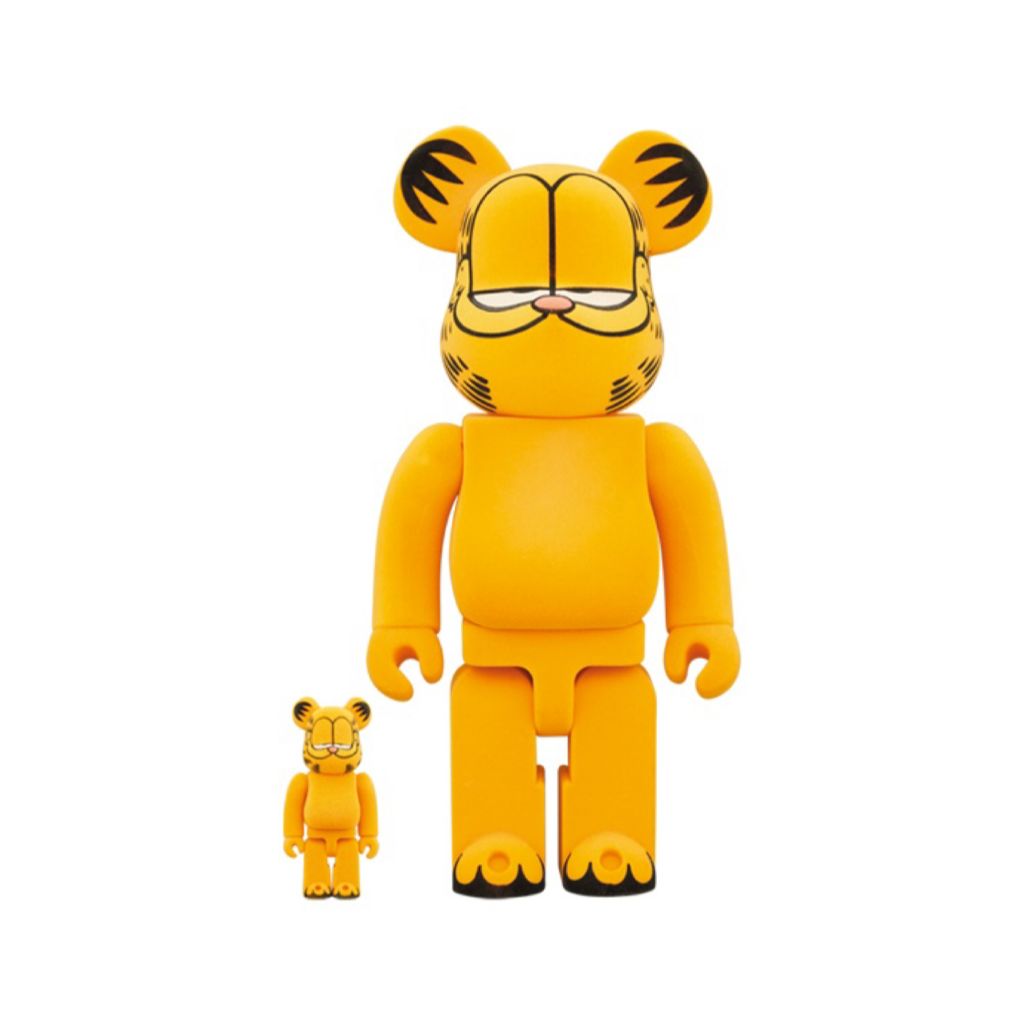 100% & 400% Be@rbrick Garfield Flocky Ver.(加菲貓 絨毛版)