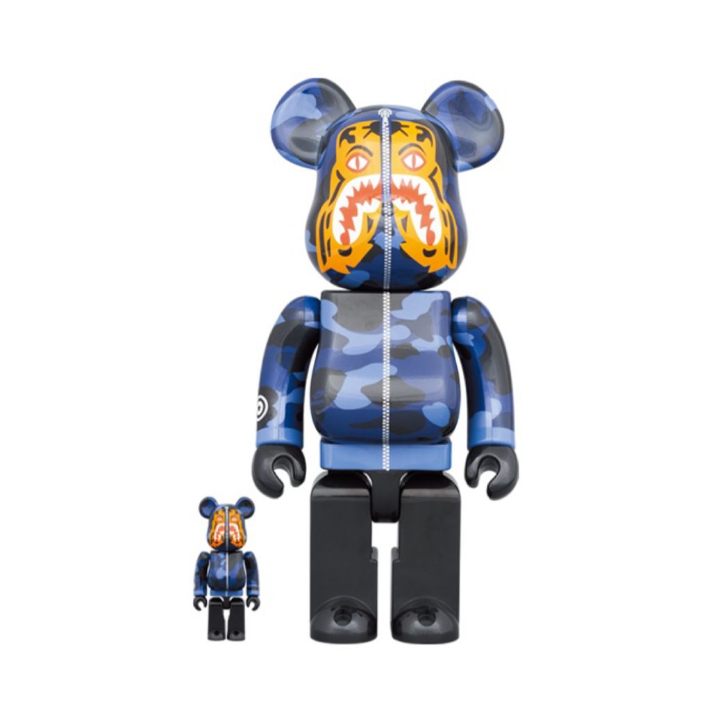 Set of 3 100+400% Be@rbrick Bape(R) Camo Tiger［Red／Purple／Blue］