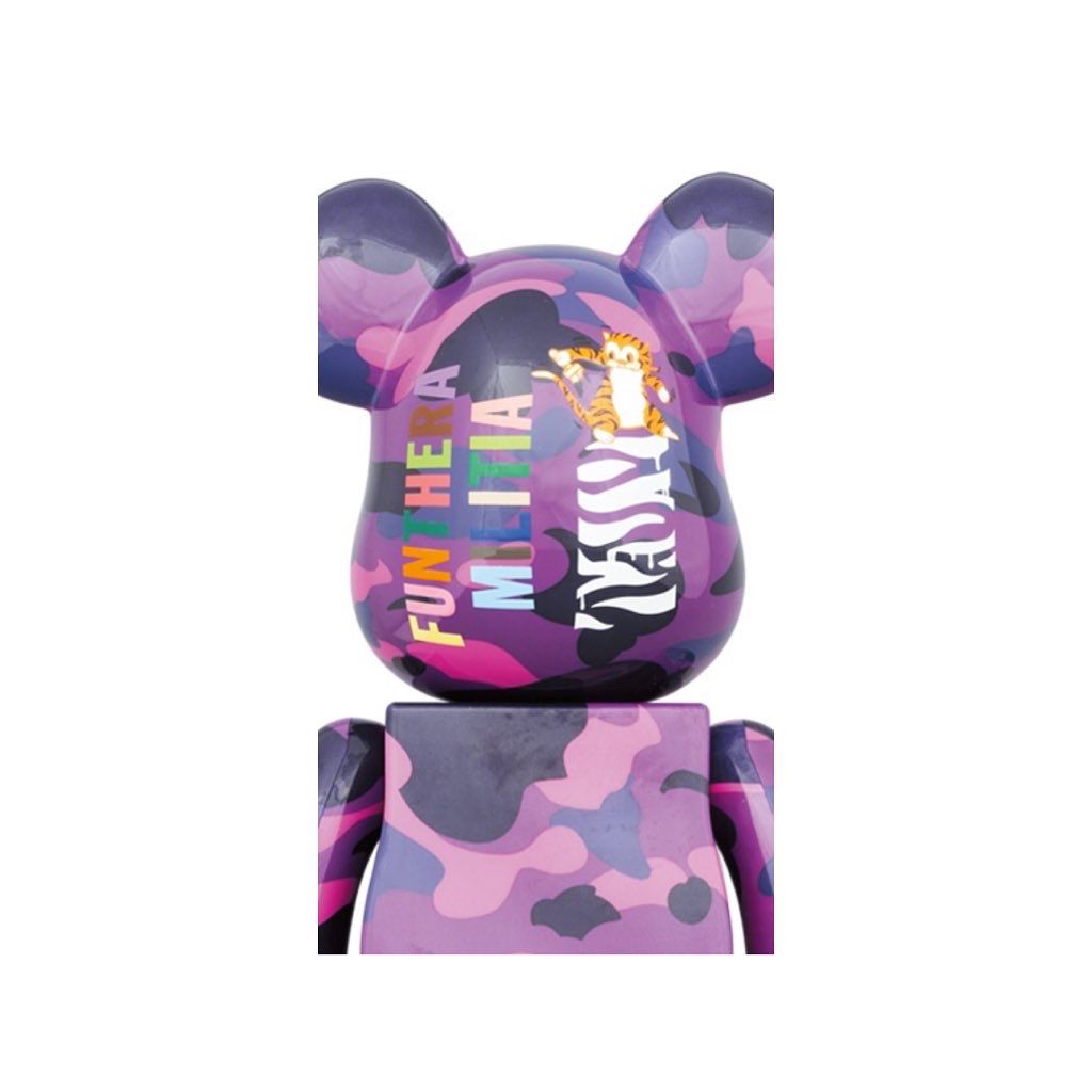 Set of 3 100+400% Be@rbrick Bape(R) Camo Tiger［Red／Purple／Blue］