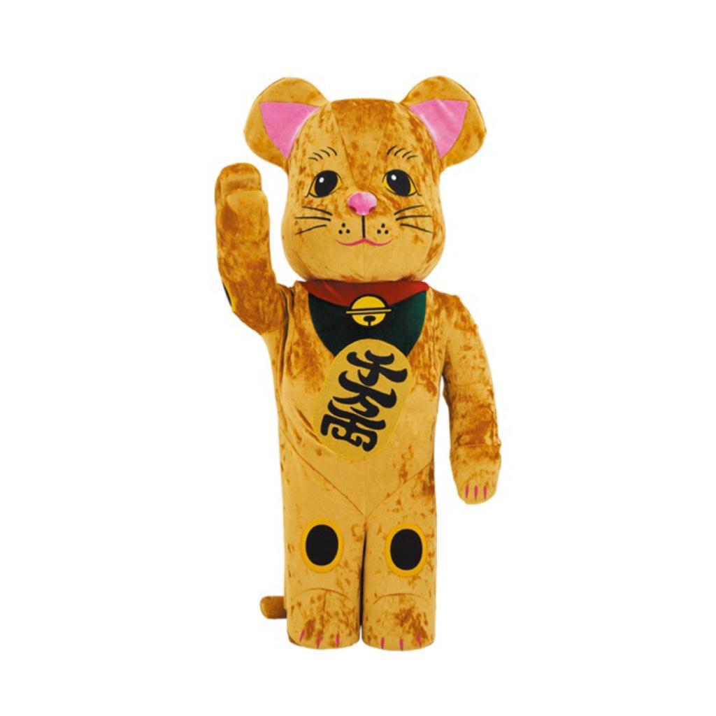 1000% Be@rbrick 招き猫 金 着ぐるみ版 毛毛金色 招財貓