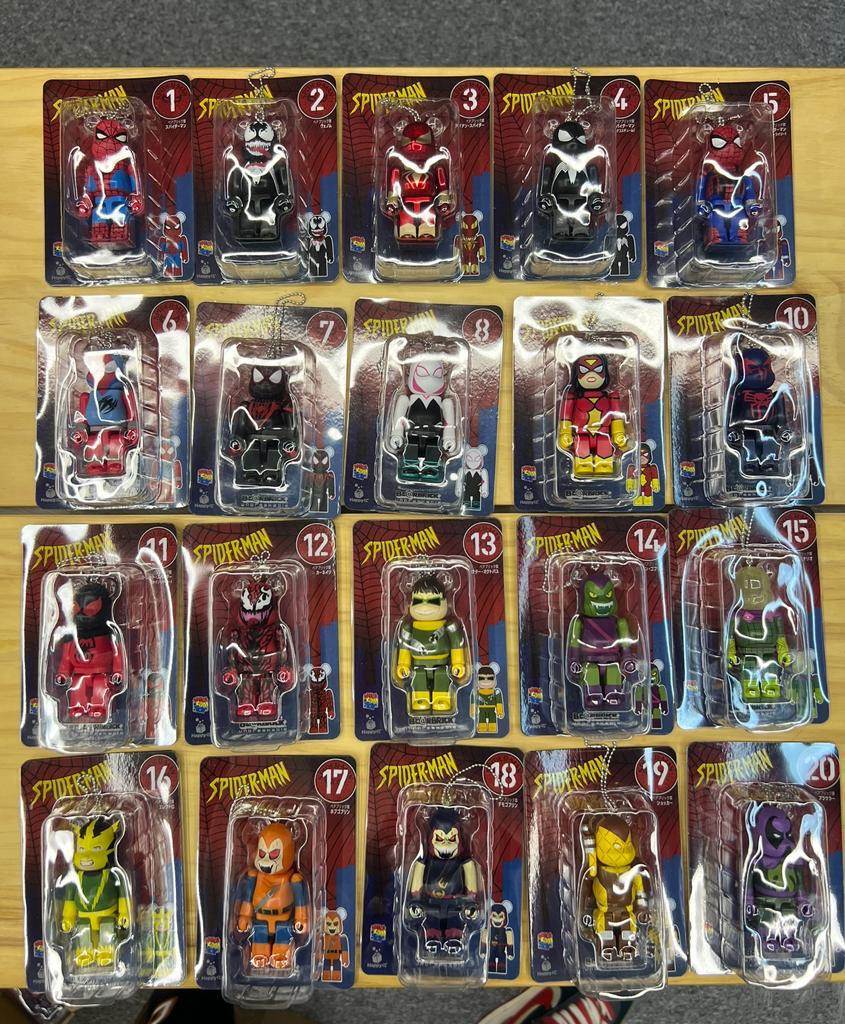 100% 「Be@rbrick」 MARVEL『SPIDER-MAN』／ Happyくじ No.1-No.20 蜘蛛俠