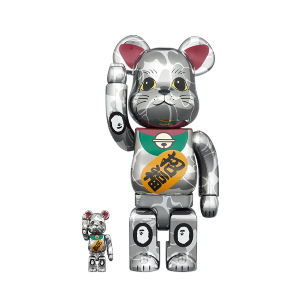 100％ & 400％ 6pcs Be@rbrick Bape(R) 招き猫 銀メッキ／達磨 金メッキ／獅子舞