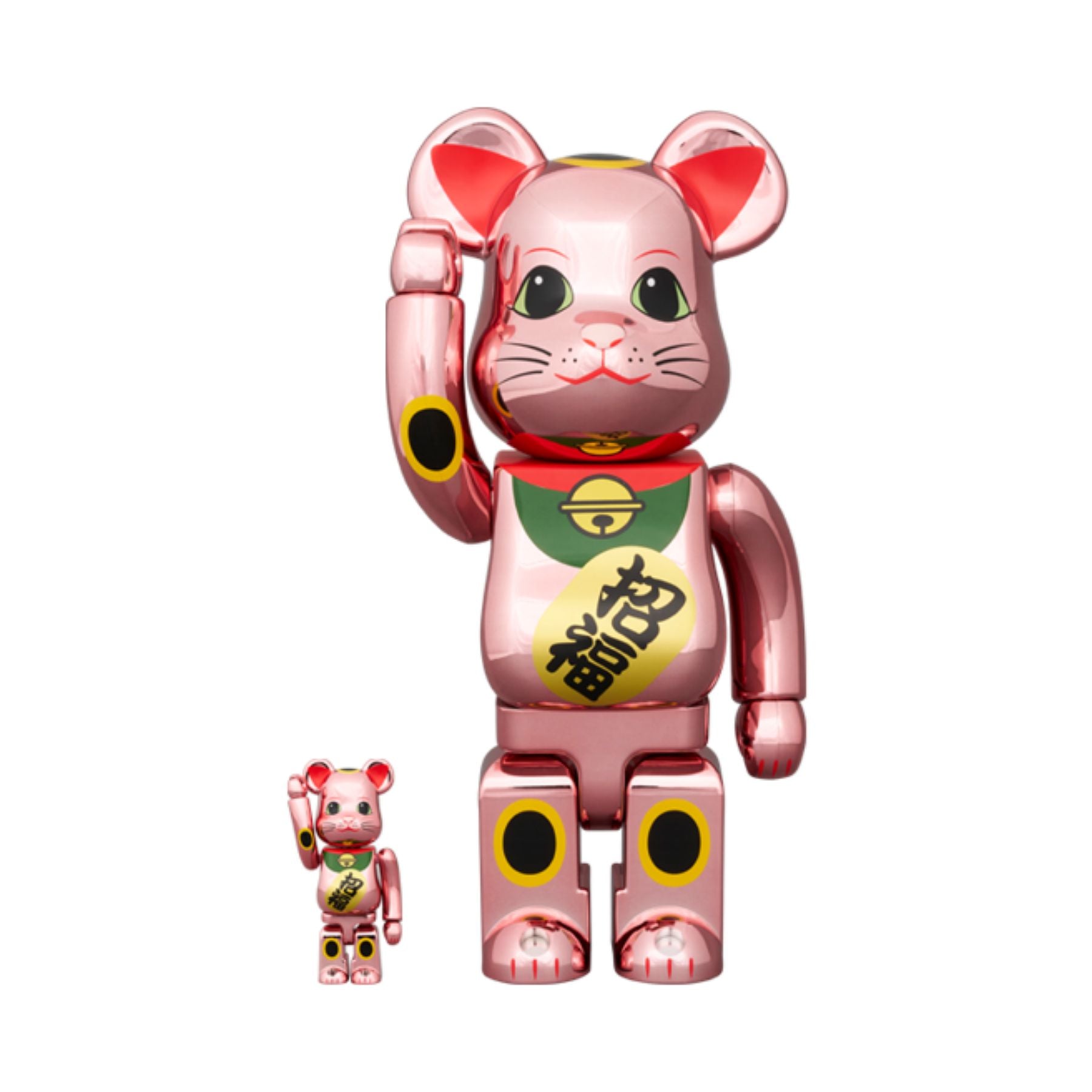 100％ & 400％ BE@RBRICK 招き猫 招福 桃金メッキ