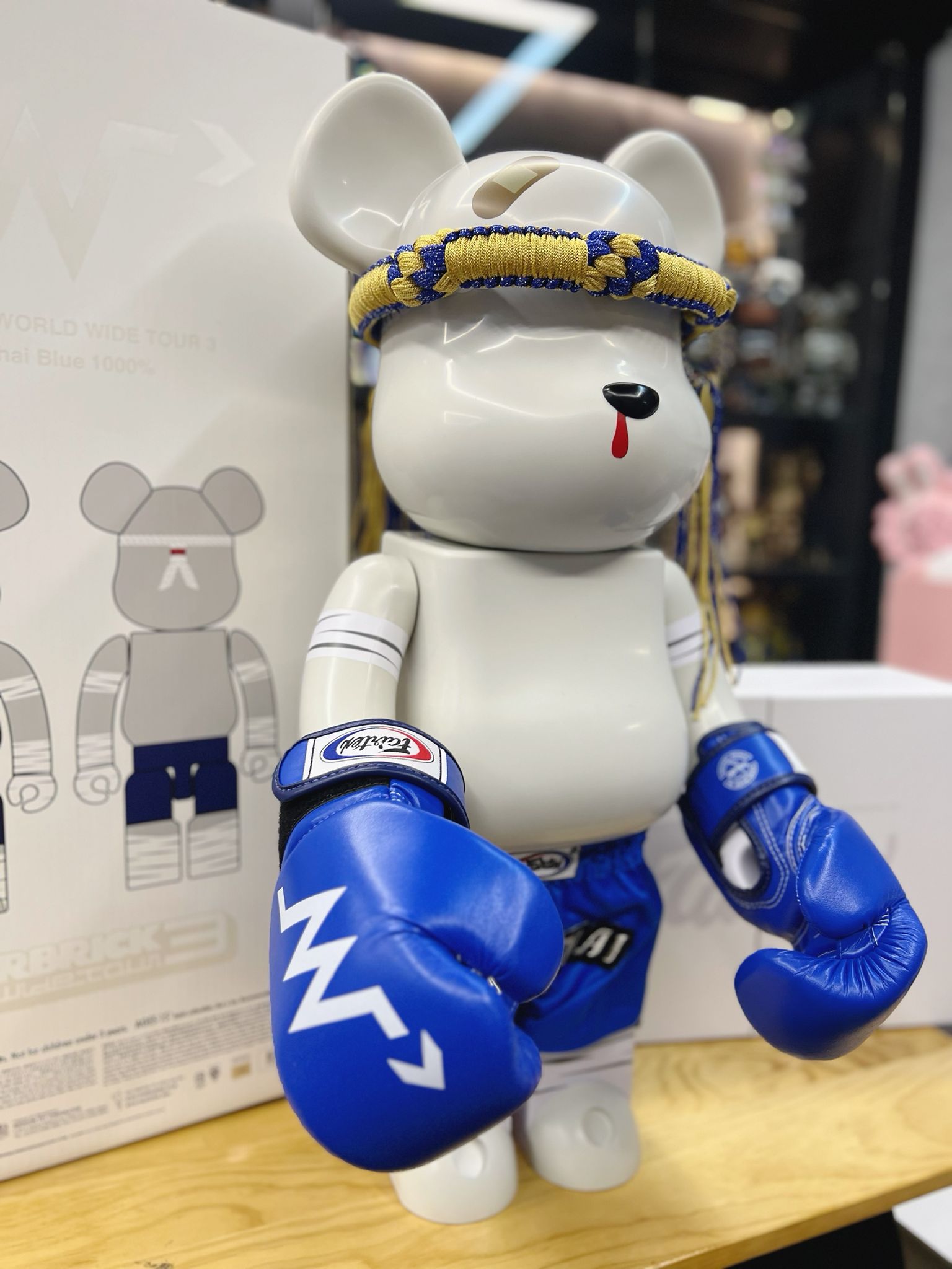 1000% Be@rbrick Muay Thai (Blue) WWT3 Bangkok Edition