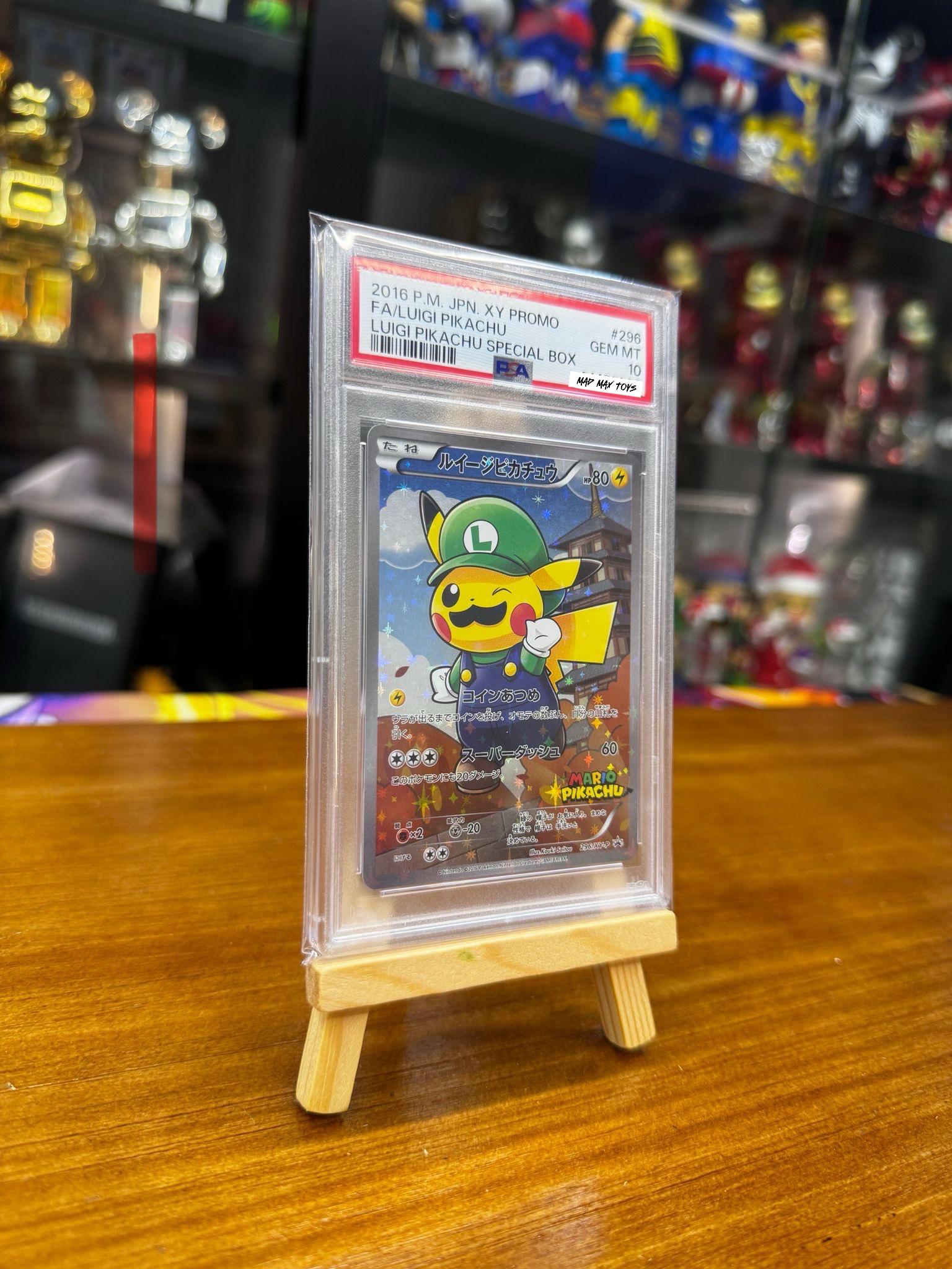 PSA 10 Pokemon 2016 P.M. JPN. XY PROMO Lugi Pikachu Luigi Pikachu Special Box (296/XY-P) 變裝