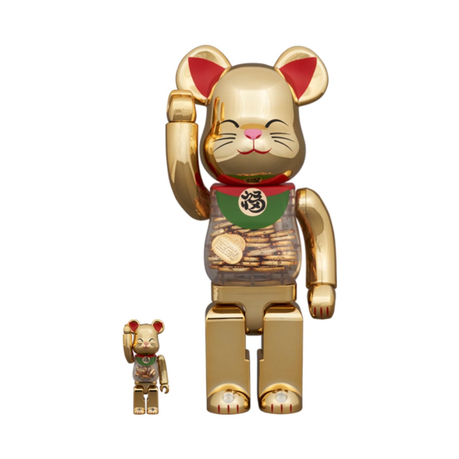 100％ & 400％ BE@RBRICK 招き猫 小判 金メッキ