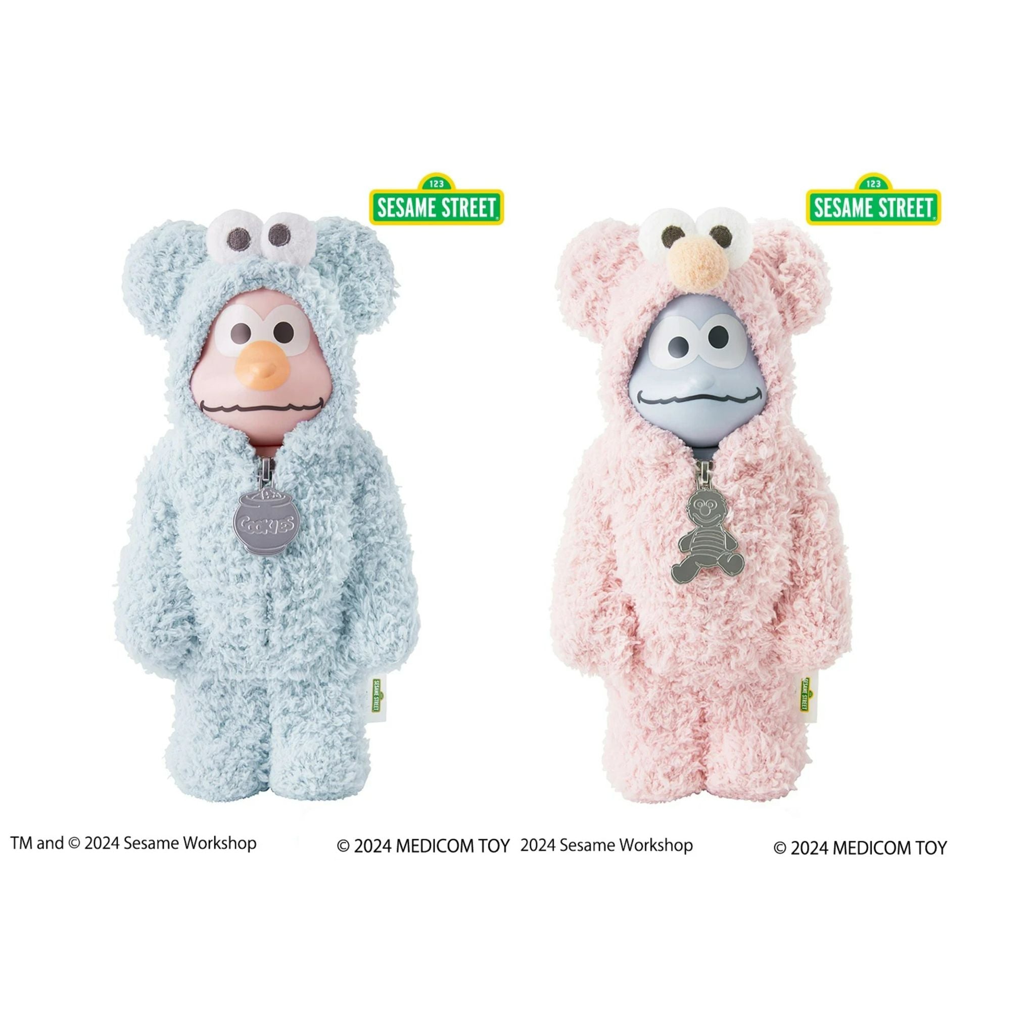 Set of 2 pcs 400% BE@RBRICK× SESAME STREET × GELATO PIQUE Elmo Cookie –  Madmaxtoys