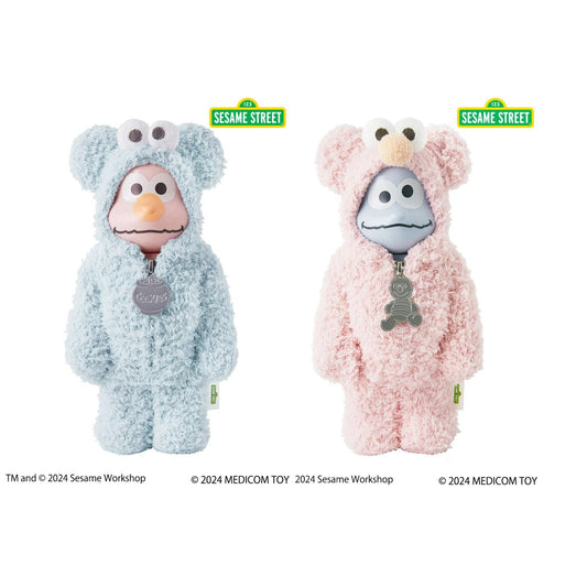 Set of 2 pcs 400% BE@RBRICK× SESAME STREET × GELATO PIQUE Elmo Cookie Monster