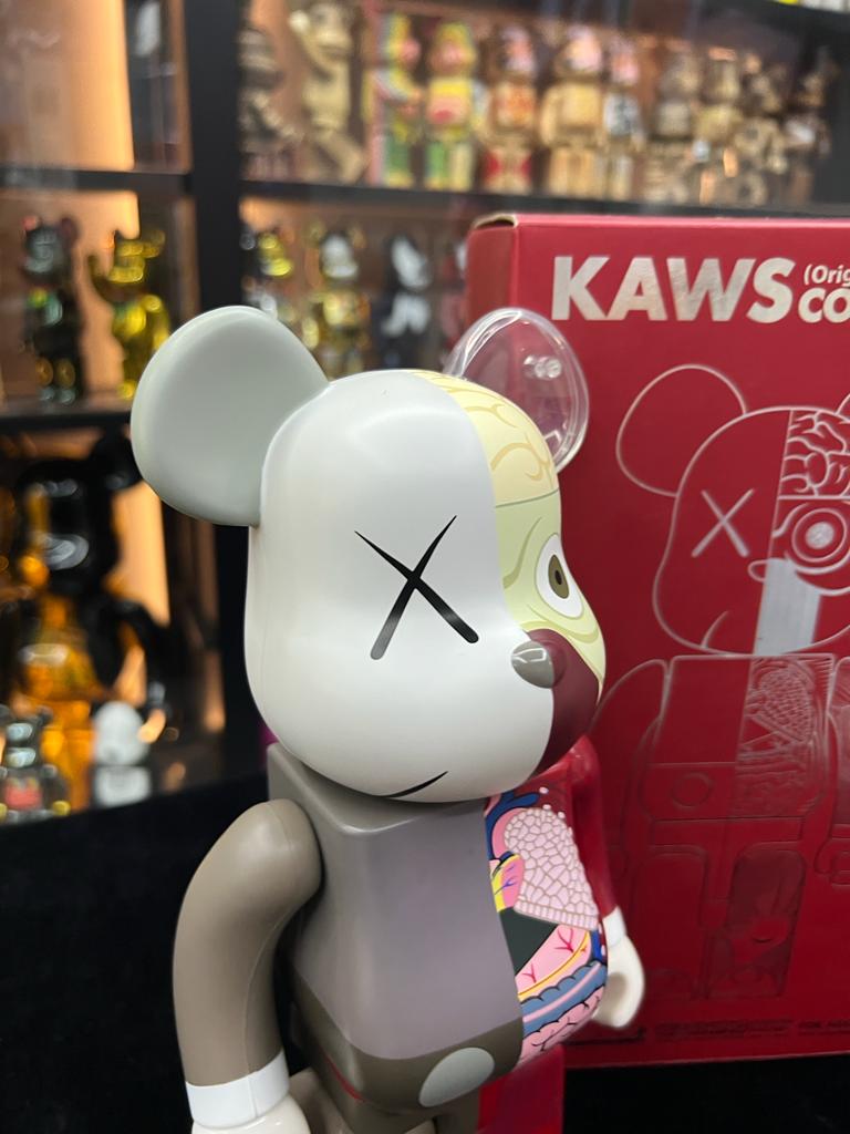 Set of 3 pcs 400% Be@rbrick x Kaws Original Fake (Black / Grey / brown) 黑/灰/紅 半解