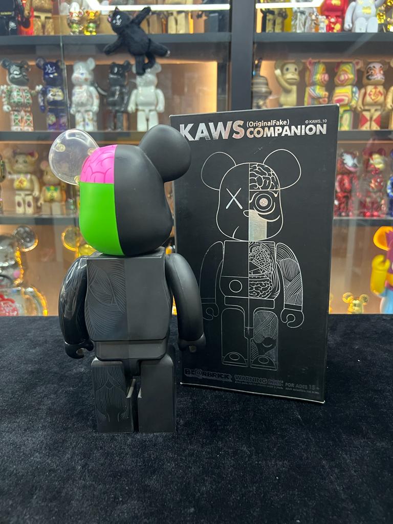 Set of 3 pcs 400% Be@rbrick x Kaws Original Fake (Black / Grey / brown) 黑/灰/紅 半解