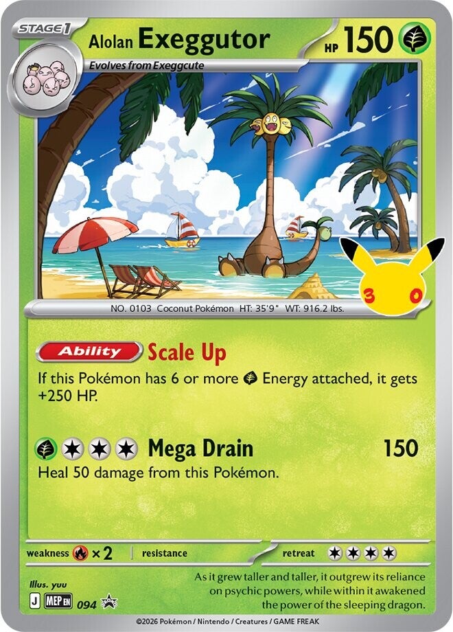 [ME6.5] Pokemon TCG 30th Celebration  Tech Sticker Collection Alolan Exeggutor