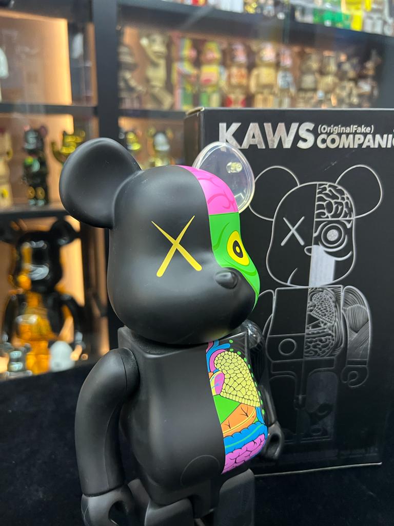 Set of 3 pcs 400% Be@rbrick x Kaws Original Fake (Black / Grey / brown) 黑/灰/紅 半解