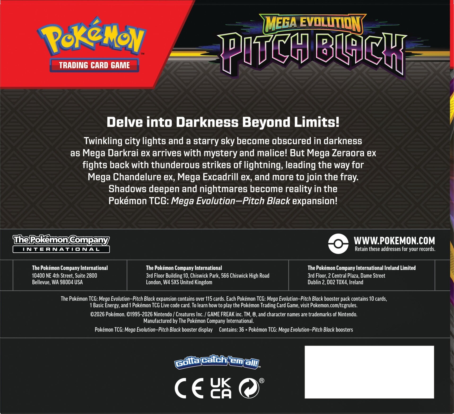 [Me05] Pokemon Pitch Black Booster Box (36 packs)