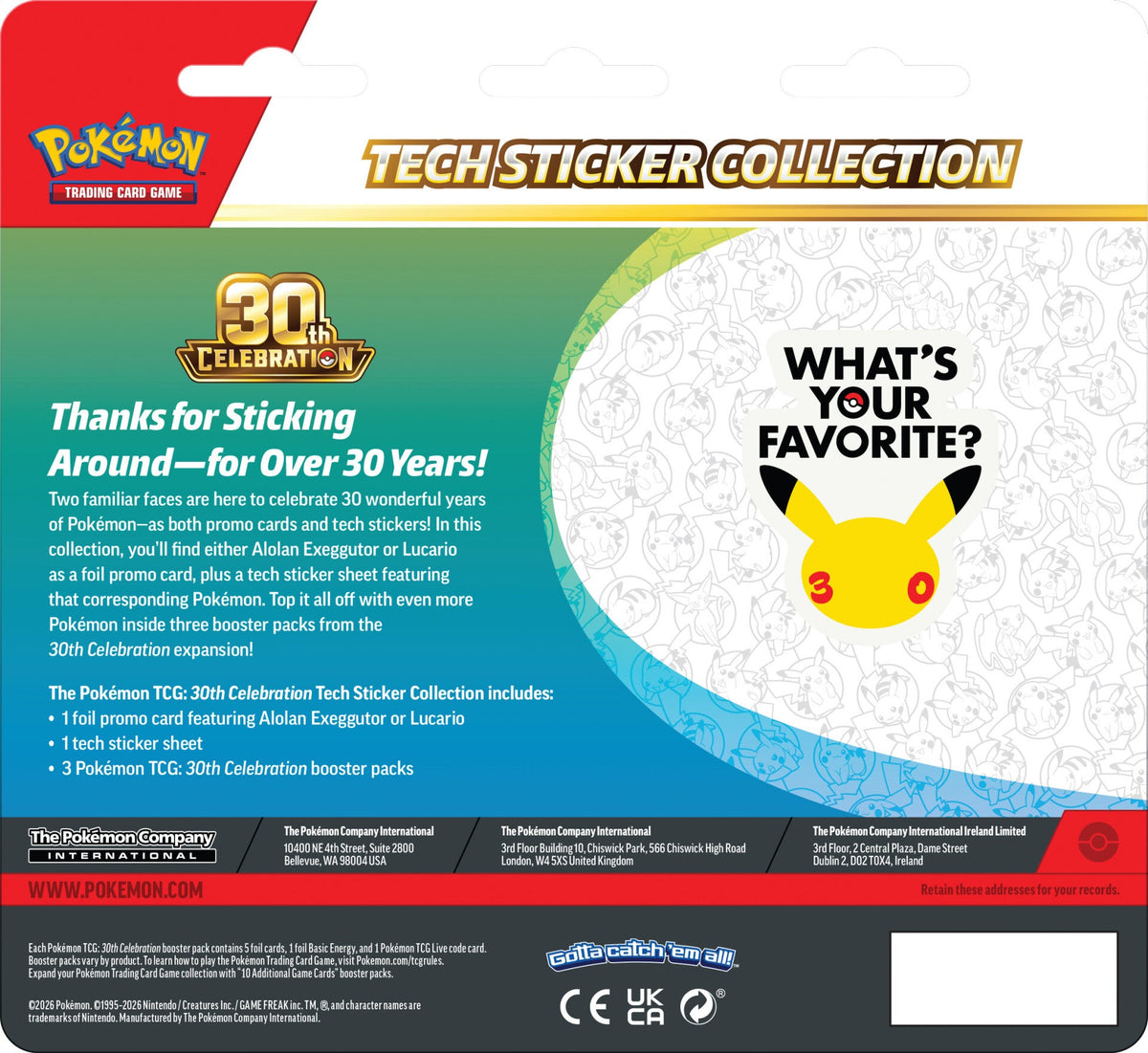 [ME6.5] Pokemon TCG 30th Celebration  Tech Sticker Collection Alolan Exeggutor