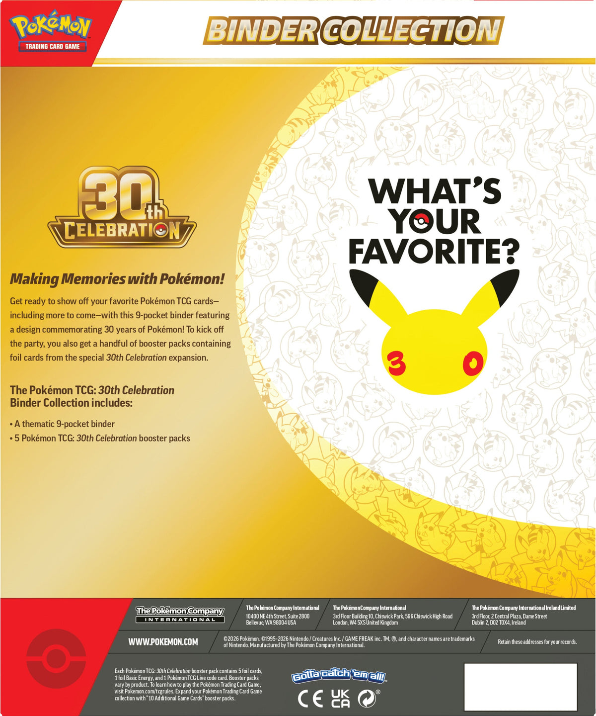 [ME6.5] Pokemon TCG 30th Celebration Binder Collection