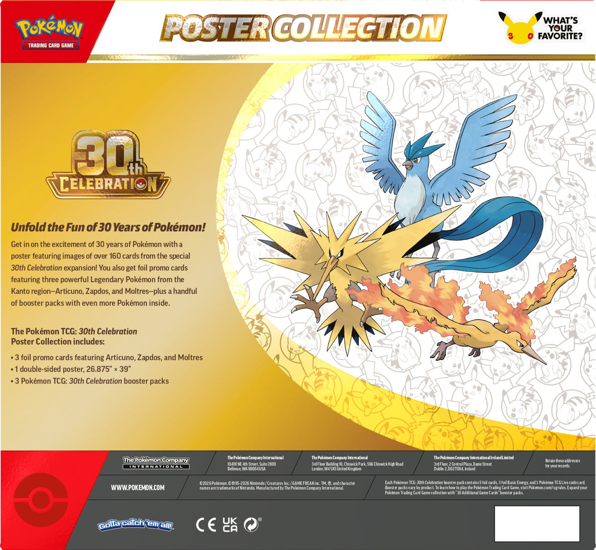 [ME6.5] Pokemon TCG 30th Celebration Poster Collection