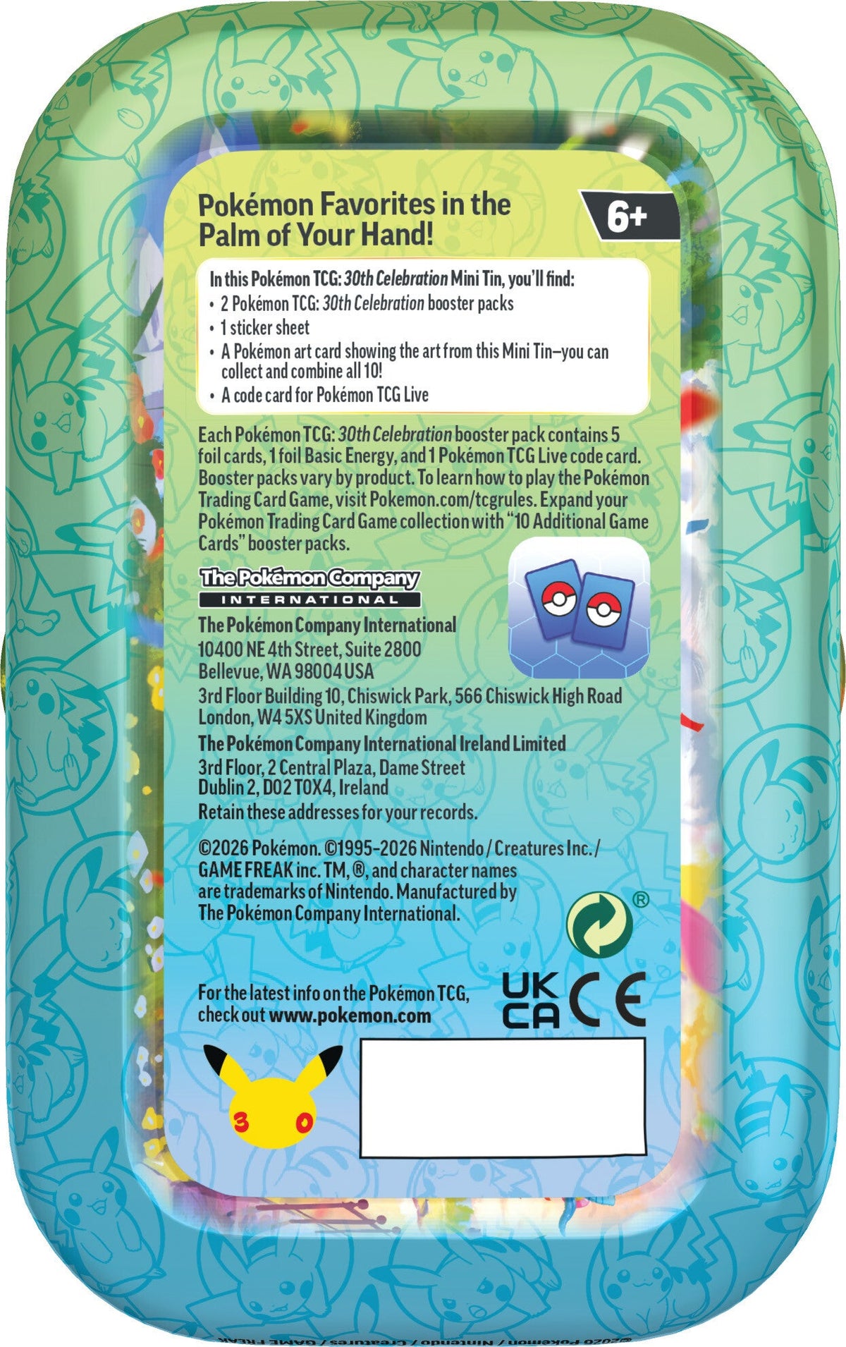 [ME6.5] Pokemon TCG 30th Celebration Mini Tin