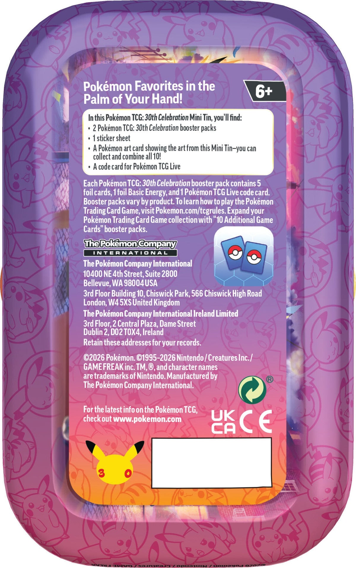 [ME6.5] Pokemon TCG 30th Celebration Mini Tin