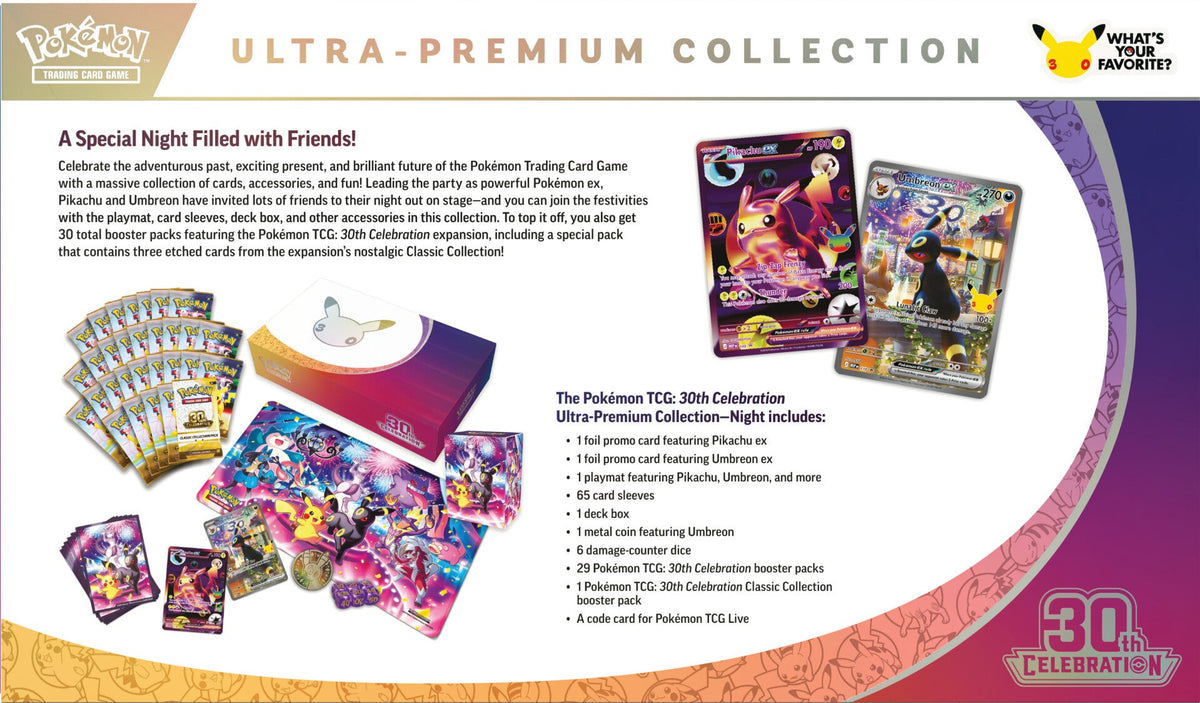 [ME6.5] Pokemon TCG 30th Celebration  Ultra-Premium Collection—Night