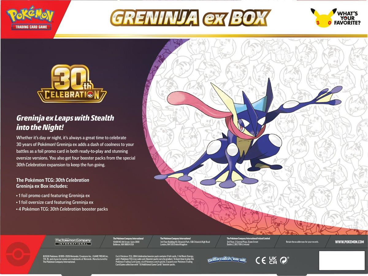 [ME6.5] Pokemon TCG 30th Celebration Pokémon Pokémon Greninja ex Box