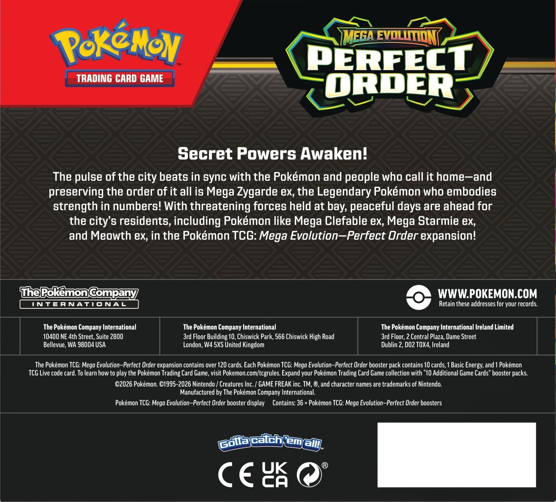 [ME03] Pokemon Perfect Order Booster Box(36*packs)